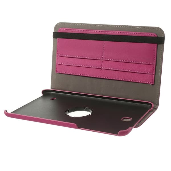 Denim Rotating Plånboksfodral till Samsung Galaxy Tab 4 8.0 (Magenta)