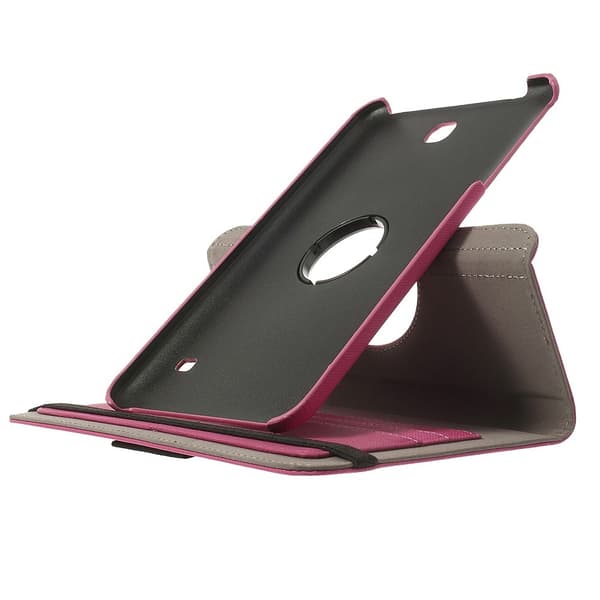 Denim Rotating Plånboksfodral till Samsung Galaxy Tab 4 8.0 (Magenta)