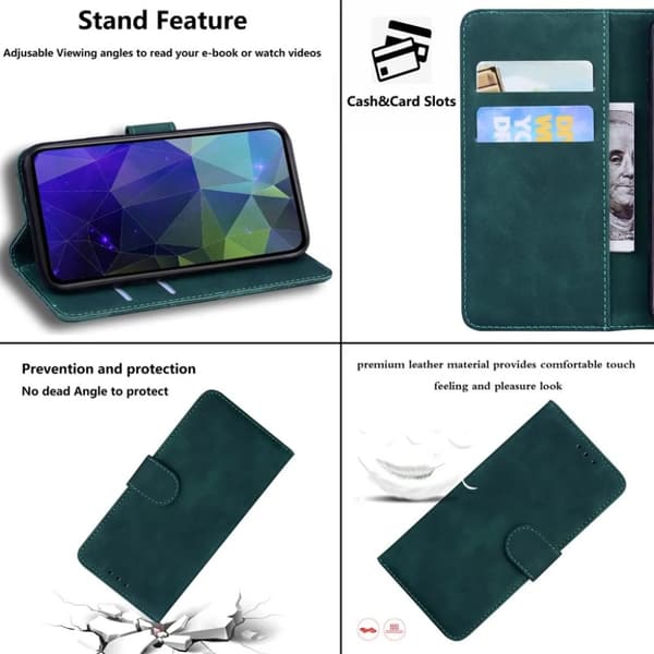 iPhone 15 Plus Plånboksfodral Praktiskt - Grön
