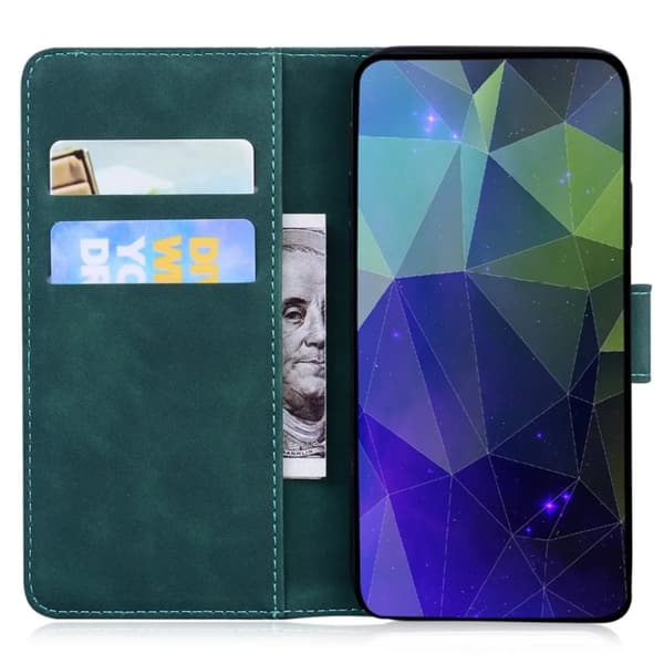 iPhone 15 Plus Plånboksfodral Praktiskt - Grön