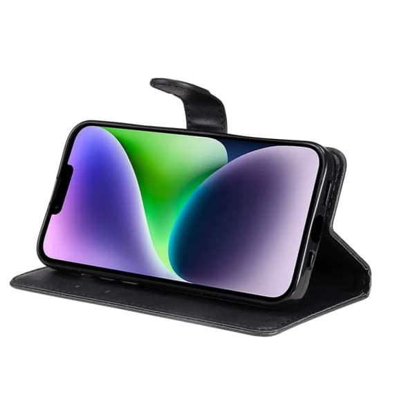 KT iPhone 15 Plus Plånboksfodral - Svart