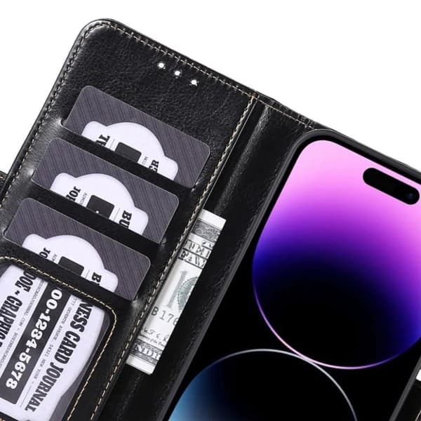 ABEEL iPhone 15 Plus Plånboksfodral - Svart