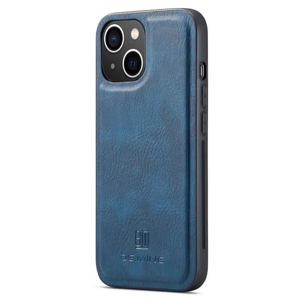 DG.MING iPhone 15 Plus Plånboksfodral Äkta Läder 2in1 - Blå