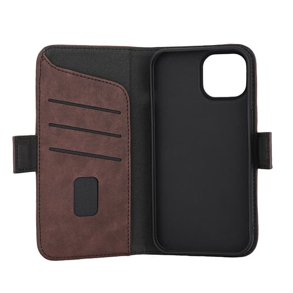 Gear iPhone 15 Plus Plånboksfodral Magsafe 3 Kortfack - Brun