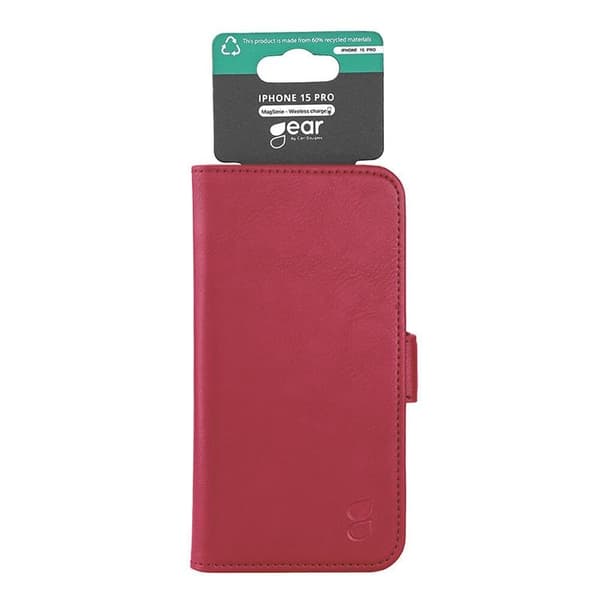 Gear iPhone 15 Pro Max Plånboksfodral Magsafe - Mörkröd