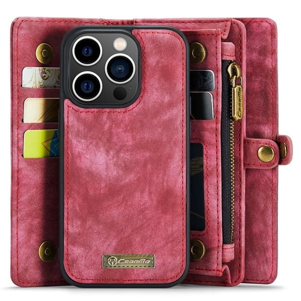 CASEME iPhone 15 Pro Plånboksfodral 008 Detachable - Röd