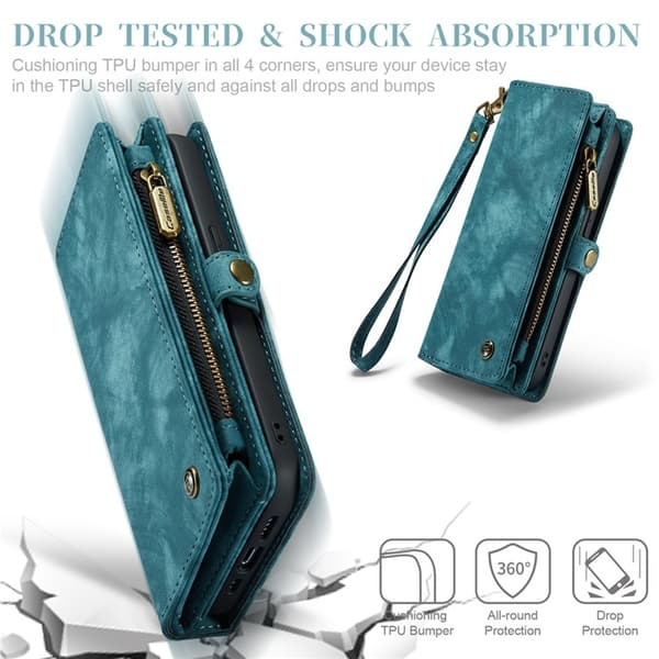 CASEME iPhone 15 Pro Max Plånboksfodral 008 Detachable - Blå