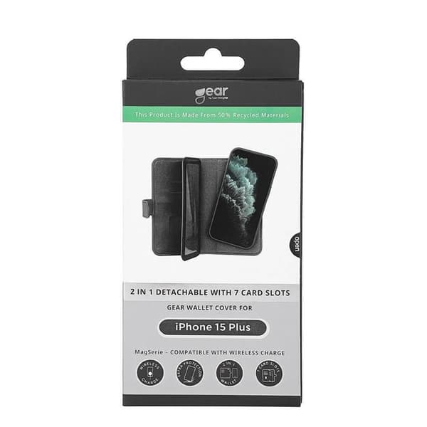 Gear iPhone 15 Plus Plånboksfodral Magsafe - Svart