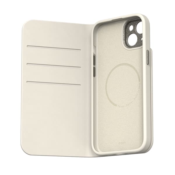 Moshi iPhone 15 Plånboksfodral Magsafe - Äggtoddy Vit