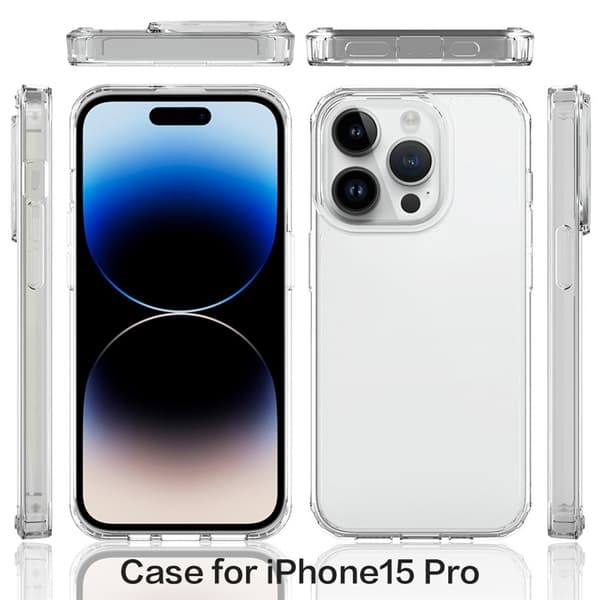 BOOM iPhone 15 Pro Mobilskal Acrylic TPU - Clear