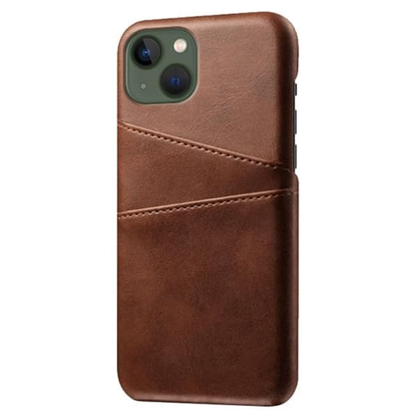 iPhone 15 Mobilskal Korthållare PU-Läder - Brun
