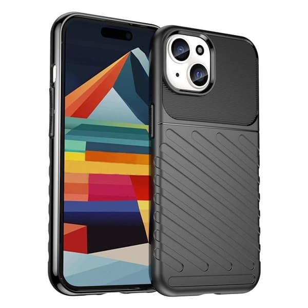 iPhone 15 Mobilskal Twill Thunder - Svart