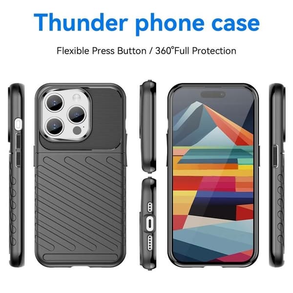 iPhone 15 Pro Mobilskal Twill Thunder - Svart