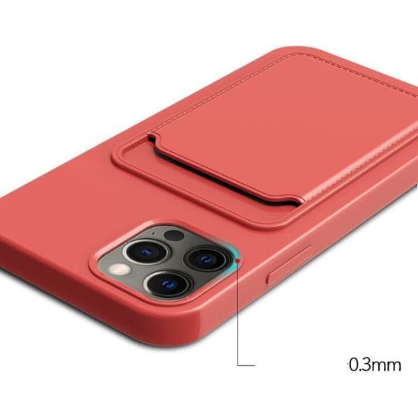 iPhone 15 Plus Mobilskal Korthållare Silikon - Blå