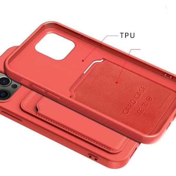 iPhone 15 Plus Mobilskal Korthållare Silikon - Blå