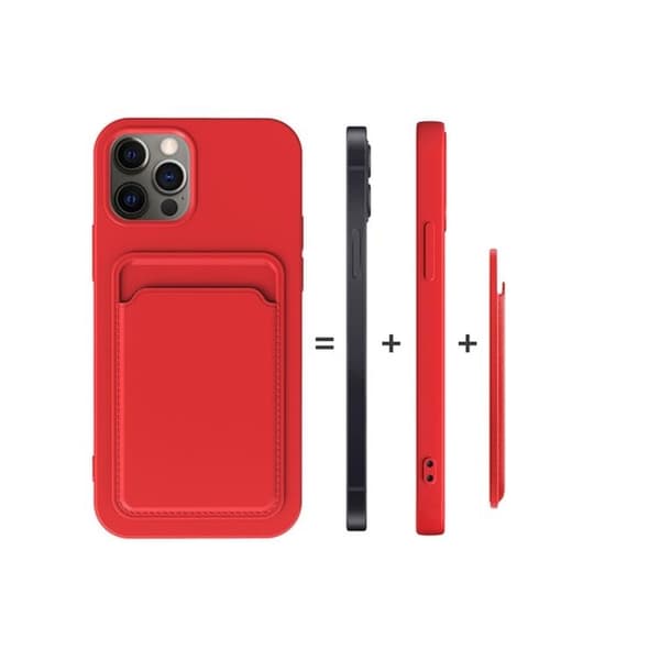 iPhone 15 Plus Mobilskal Korthållare Silikon - Blå