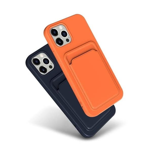 iPhone 15 Plus Mobilskal Korthållare Silikon - Blå