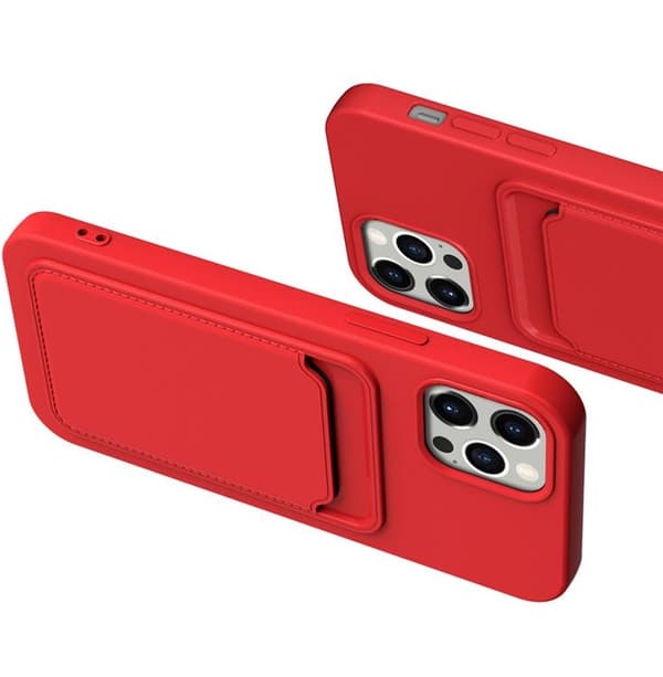 iPhone 15 Plus Mobilskal Korthållare Silikon - Ljuslila
