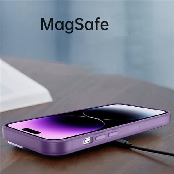 iPhone 15 Plus Mobilskal Electroplating Kickstand - Vit