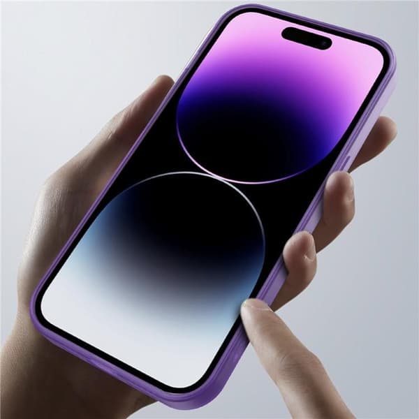 iPhone 15 Plus Mobilskal Electroplating Kickstand - Vit