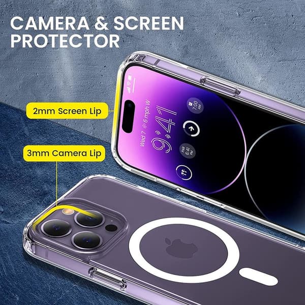 BOOM iPhone 15 Pro Mobilskal Magsafe TPU - Transparent