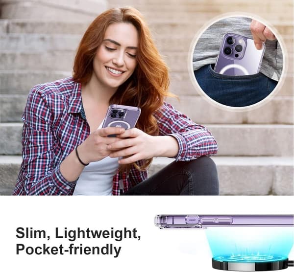 BOOM iPhone 15 Pro Mobilskal Magsafe TPU - Transparent