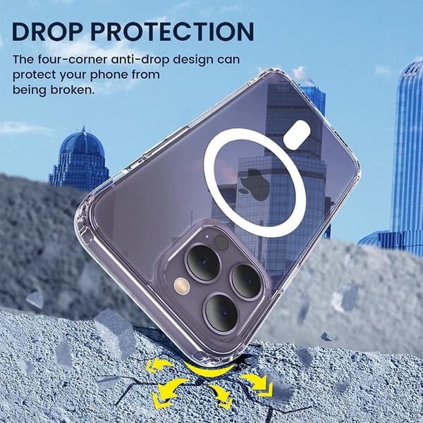 BOOM iPhone 15 Pro Mobilskal Magsafe TPU - Transparent