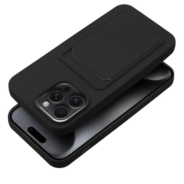 iPhone 15 Pro Max Mobilskal Korthållare - Svart