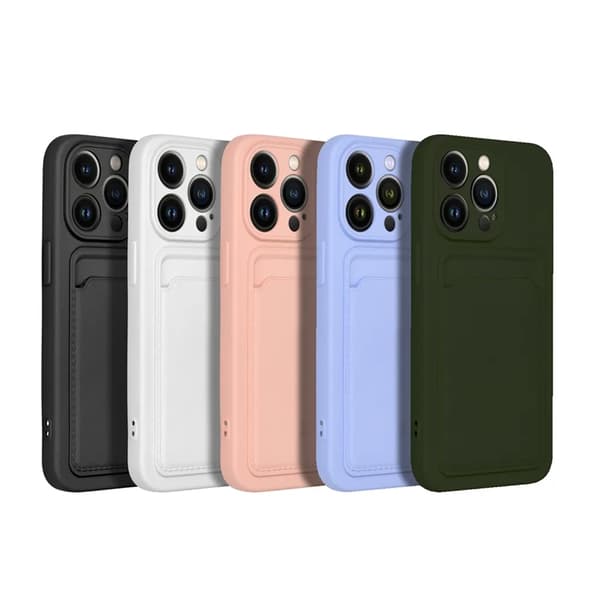 iPhone 15 Plus Mobilskal Korthållare - Svart