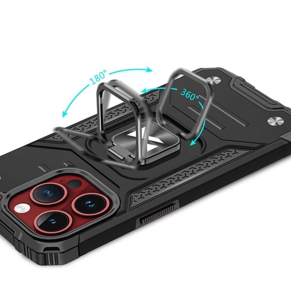 Wozinsky iPhone 15 Pro Max Mobilskal Ringhållare - Silver