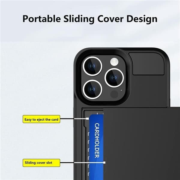 iPhone 15 Mobilskal Korthållare - Svart