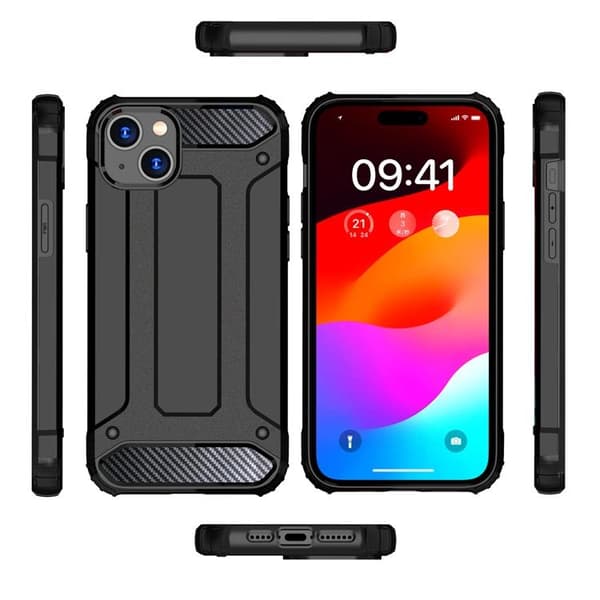 iPhone 15 Plus Mobilskal Hybrid Armor - Svart