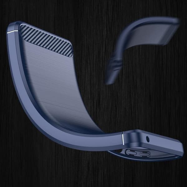 Galaxy S23 Ultra Skal Carbon Silicone Flexible - Blå