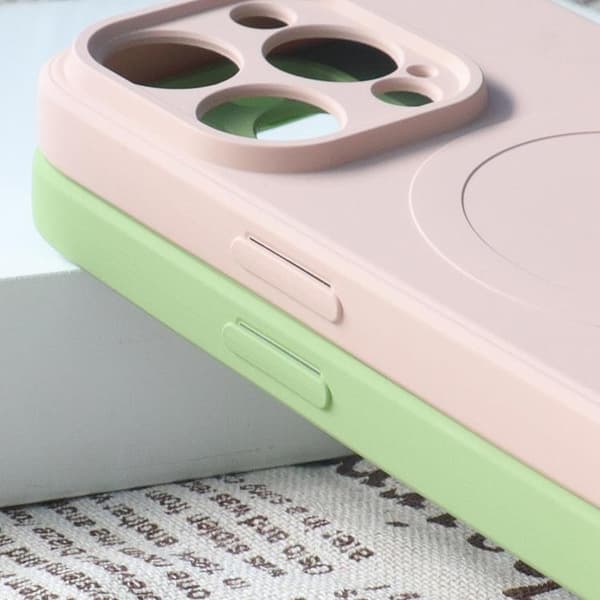 iPhone 15 Pro Max Mobilskal MagSafe Silikon - Rosa