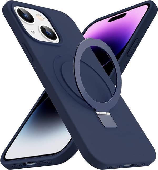 iPhone 15 Plus Mobilskal Magsafe Liquid Silikon - Marinblå