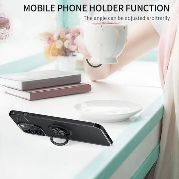 iPhone 15 Pro Max Mobilskal Ringhållare - Svart