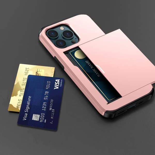 iPhone 15 Pro Max Mobilskal Korthållare - Rosaguld