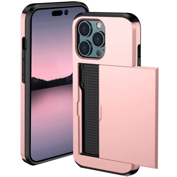 iPhone 15 Pro Max Mobilskal Korthållare - Rosaguld