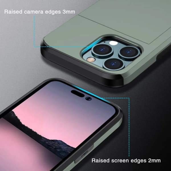 iPhone 15 Pro Max Mobilskal Korthållare - Grön