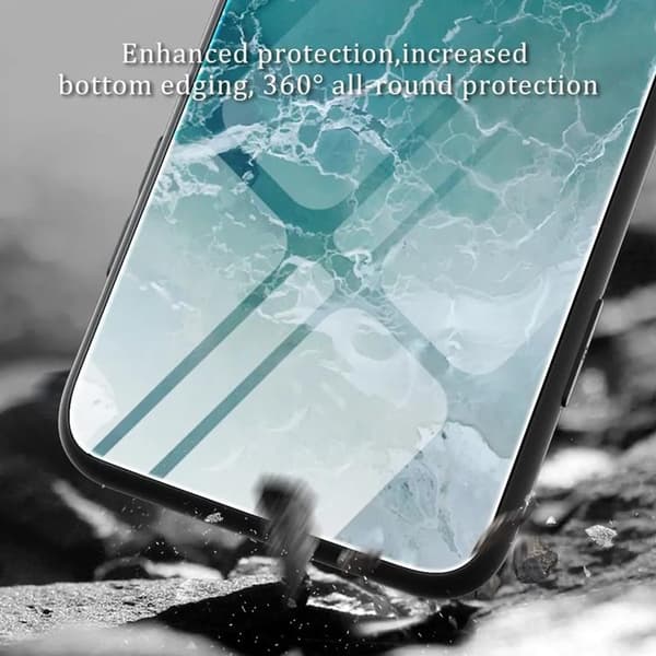 Galaxy A55 Mobilskal Marmormålad - Turkos