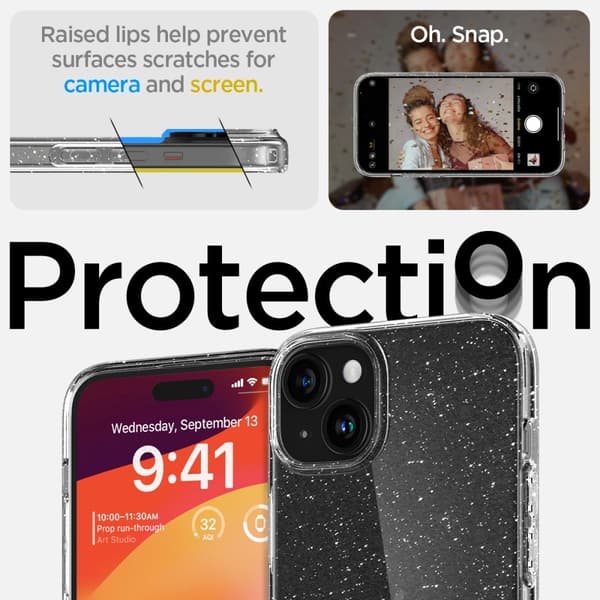 Spigen iPhone 15 Mobilskal Liquid Crystal - Glitter Clear