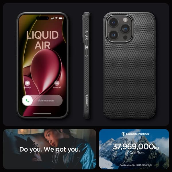 Spigen iPhone 15 Pro Max Mobilskal Liquid Air - Matte Svart