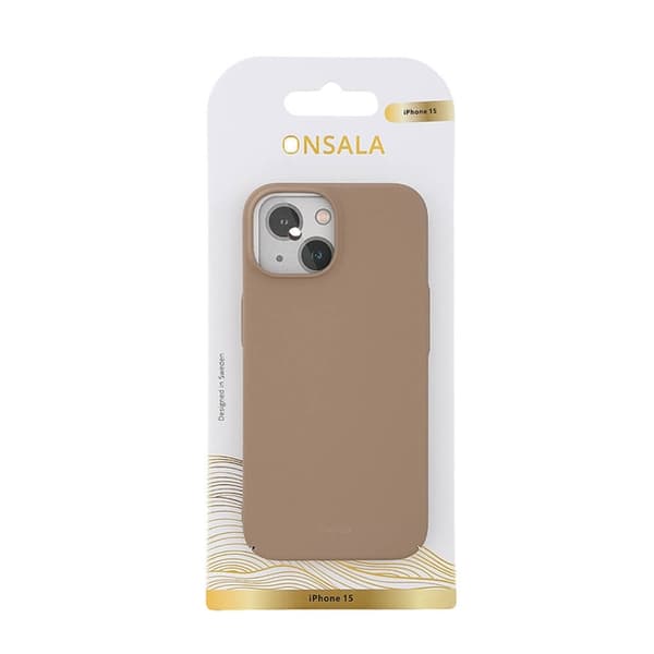 Onsala iPhone 15 Plus Mobilskal Slim UltraBurst - Sand Beige
