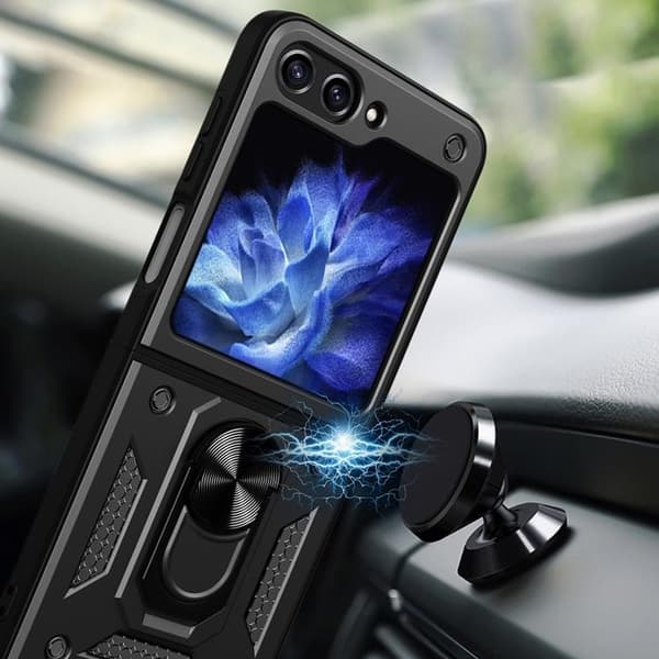 Galaxy Z Flip 5 Mobilskal Hybrid Armor Camshield - Svart