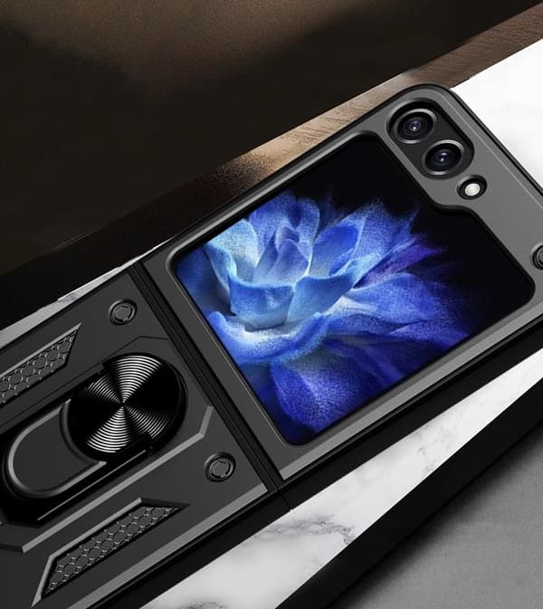 Galaxy Z Flip 5 Mobilskal Hybrid Armor Camshield - Svart