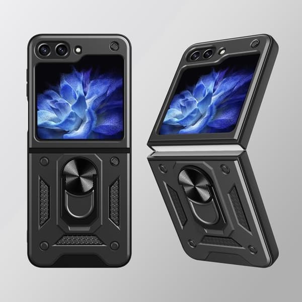Galaxy Z Flip 5 Mobilskal Hybrid Armor Camshield - Svart