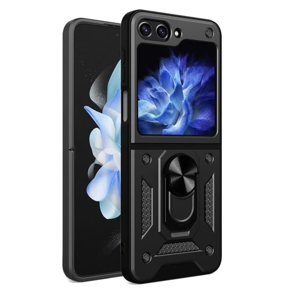 Galaxy Z Flip 5 Mobilskal Hybrid Armor Camshield - Svart