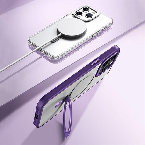 iPhone 15 Pro Max Mobilskal Magsafe Kickstand - Lila