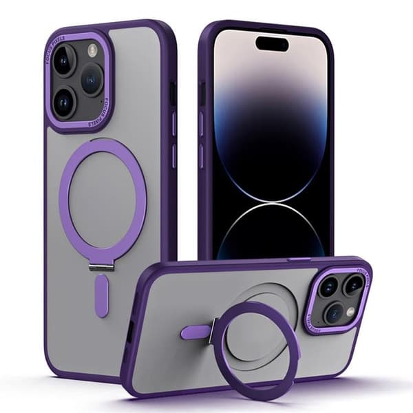 iPhone 15 Pro Max Mobilskal Magsafe Kickstand - Lila