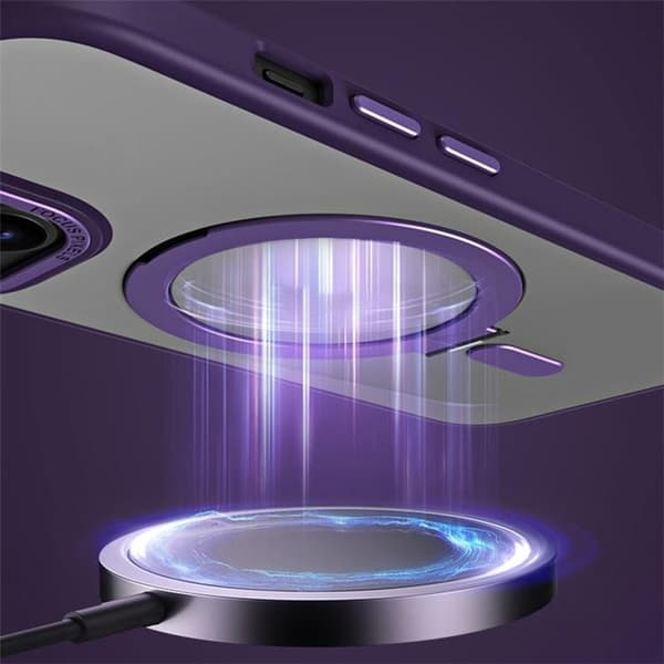 iPhone 15 Plus Mobilskal Magsafe Kickstand - Lila